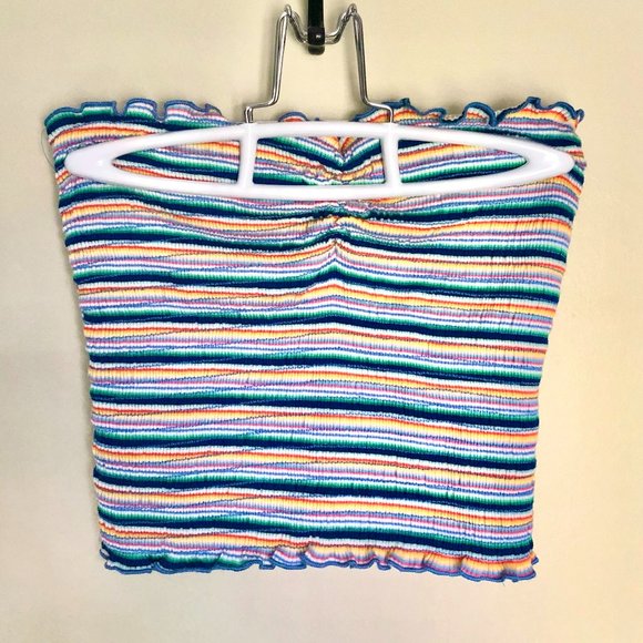 Urban Outfitters Rainbow Cropped Tube Top - Picture 2 of 5